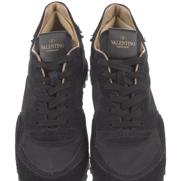 Valentino Rockstud Rockrunner Black Camo Pattern Sneaker Size 39 / 9 - Picture 5 of 13